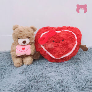 B2BGB0014 - Hộp quà tim và gấu Teddy thiệp 2in1 35cm